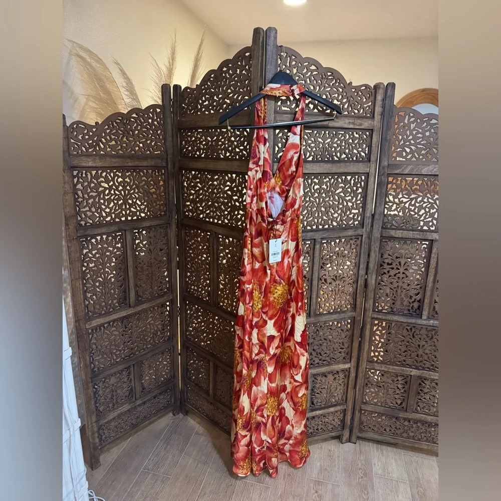 NWT NEW REFORMATION Daniela Silk Dress - Picture 6 of 6
